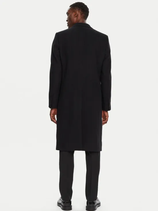 Dolce&Gabbana Płaszcz wełniany G036IT HUMJ2 Czarny Regular Fit