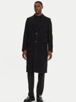 Dolce&Gabbana Płaszcz wełniany G036IT HUMJ2 Czarny Regular Fit