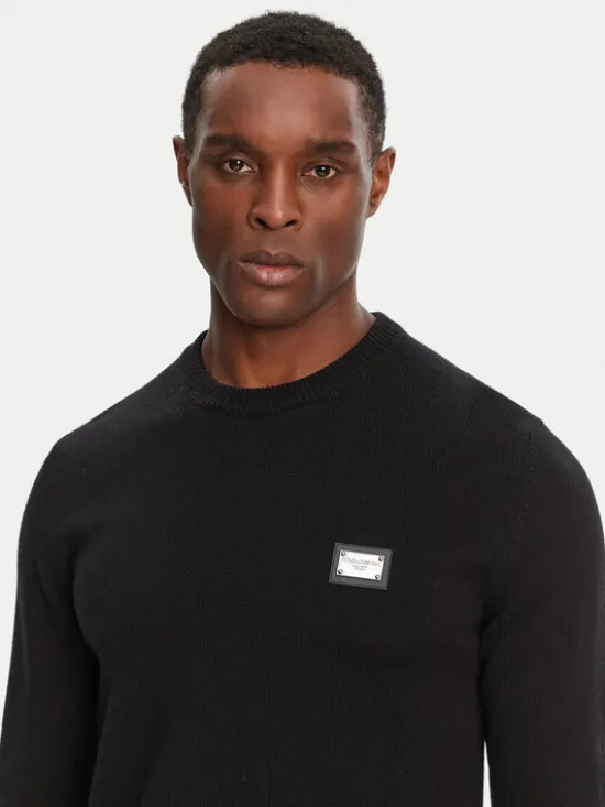 Dolce&Gabbana Sweter GXO39T JEMQ4 Czarny Regular Fit