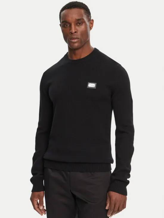 Dolce&Gabbana Sweter GXO39T JEMQ4 Czarny Regular Fit