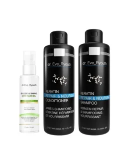 dr. Eve Ryouth Keratin Repair Shampoo + Conditioner + Hair Oil Zestaw do pielęgnacji włosów
