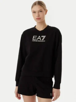 EA7 Emporio Armani Komplet bluza i szorty sportowe 7W000974 AF13135 UC001 Czarny Regular Fit