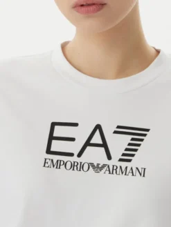 EA7 Emporio Armani Komplet bluza i szorty sportowe 7W000974 AF13135 M0003 Biały Regular Fit