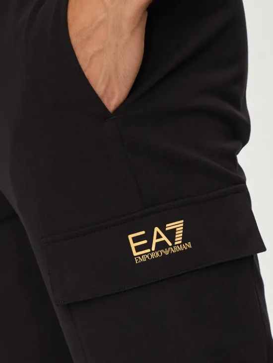 EA7 Emporio Armani Spodnie dresowe 8NPP67 PJVRZ 0208 Czarny Regular Fit