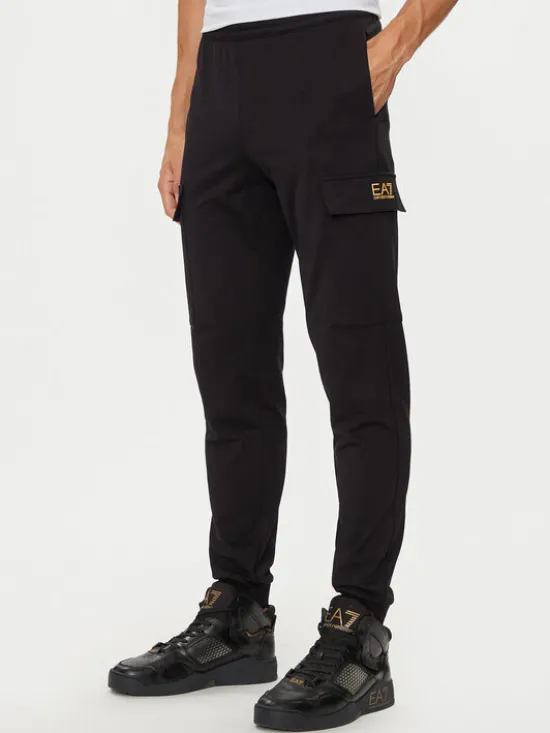 EA7 Emporio Armani Spodnie dresowe 8NPP67 PJVRZ 0208 Czarny Regular Fit