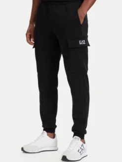 EA7 Emporio Armani Spodnie dresowe 8NPP68 PJVTZ 1200 Czarny Regular Fit