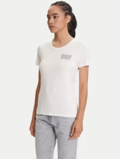 EA7 Emporio Armani T-Shirt 7W000492 AF10373 U0005 Écru Regular Fit