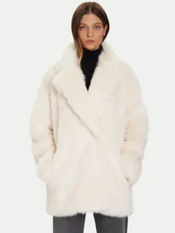 Eleh Futro Bianco Panna EFW250385 Écru Regular Fit