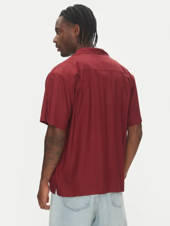 Element Koszula Bowling ELYWT00170 Bordowy Regular Fit