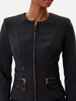 Elisabetta Franchi Marynarka GI-173-56E2-V680 Czarny Regular Fit
