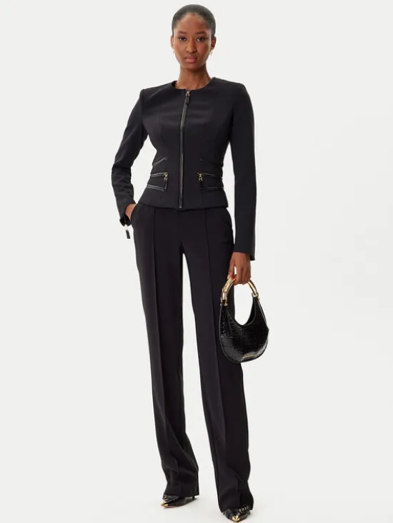 Elisabetta Franchi Marynarka GI-173-56E2-V680 Czarny Regular Fit