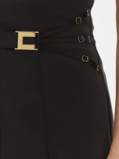 Elisabetta Franchi Spódnica mini GO-167-61E2-V320 Czarny Regular Fit