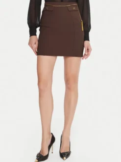 Elisabetta Franchi Spódnica mini GO-148-57E2-V380 Brązowy Slim Fit