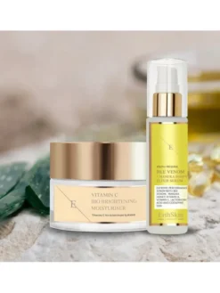 Erthskin London Rozświetlający krem nawilżający z witaminą C + serum eliksirowe Krem na dzień i na noc