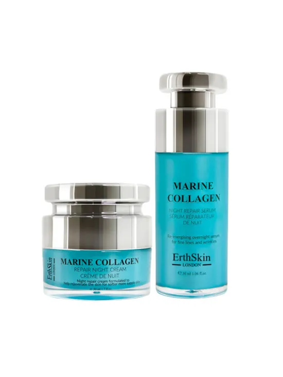 Erthskin London z kolagenem morskim + serum naprawcze z kolagenem morskim Krem na noc