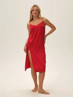 Esotiq Koszula nocna 42089 Czerwony Regular Fit