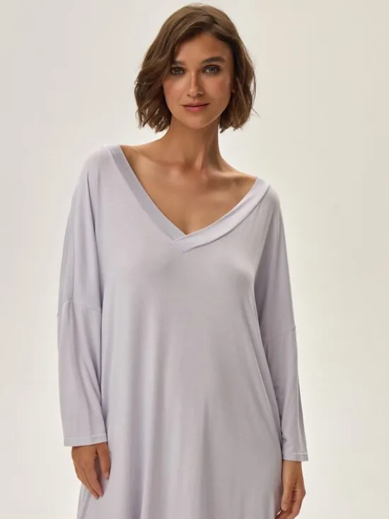 Esotiq Koszula nocna 42092 Szary Regular Fit