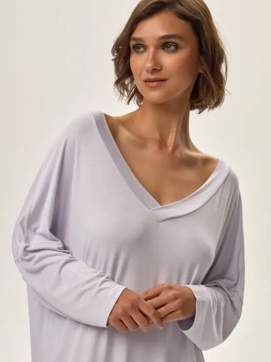 Esotiq Koszula nocna 42092 Szary Regular Fit