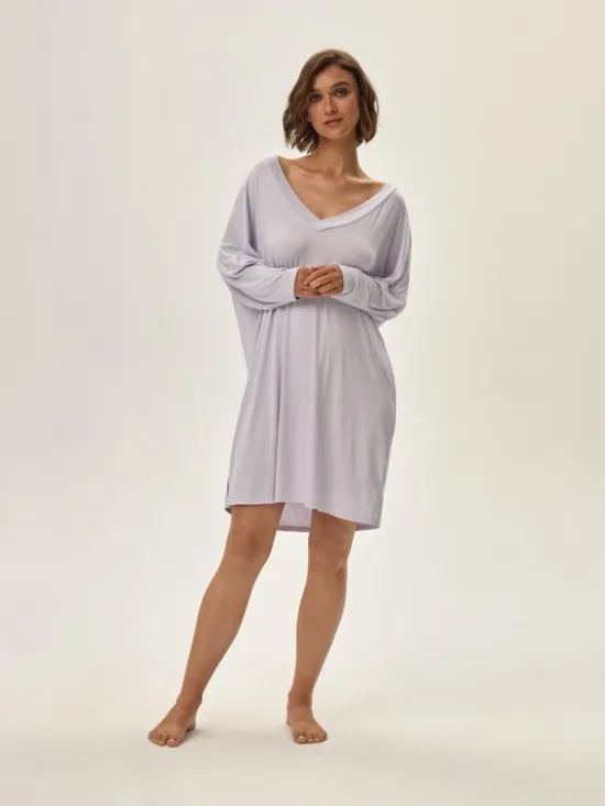 Esotiq Koszula nocna 42092 Szary Regular Fit