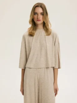 Esotiq Piżama 44034 Beżowy Relaxed Fit
