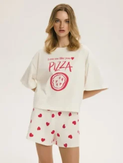 Esotiq Piżama 44632 Biały Regular Fit