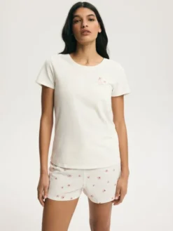 Esotiq Piżama 45217 Biały Regular Fit