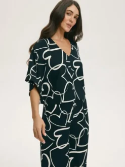 Esotiq Piżama 44908 Czarny Regular Fit