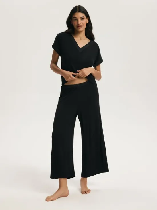Esotiq Piżama 44928 Czarny Regular Fit