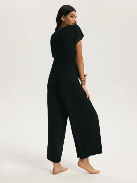 Esotiq Piżama 44928 Czarny Regular Fit