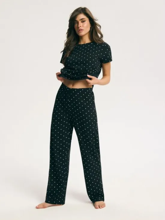 Esotiq Piżama 45651 Czarny Regular Fit