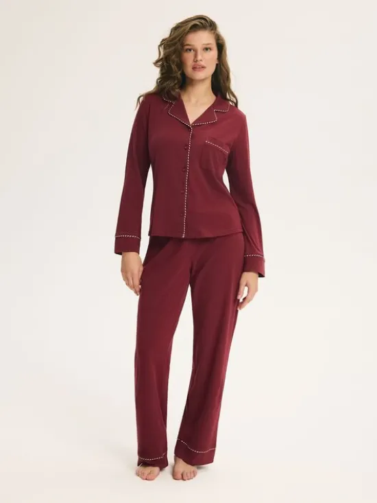 Esotiq Piżama 46070 Czerwony Regular Fit