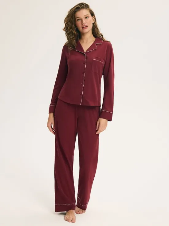 Esotiq Piżama 46070 Czerwony Regular Fit