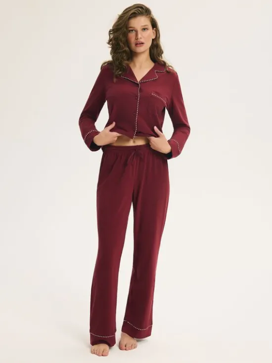 Esotiq Piżama 46070 Czerwony Regular Fit