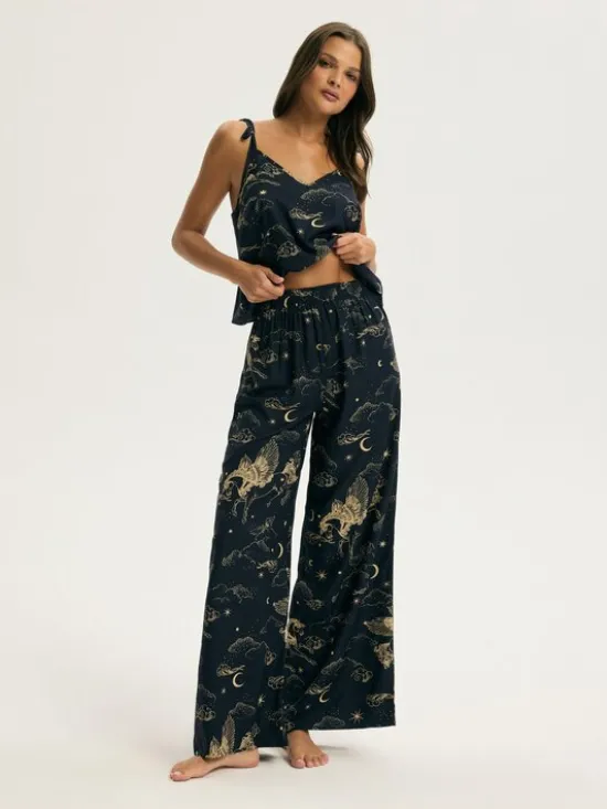 Esotiq Piżama 43925 Granatowy Regular Fit