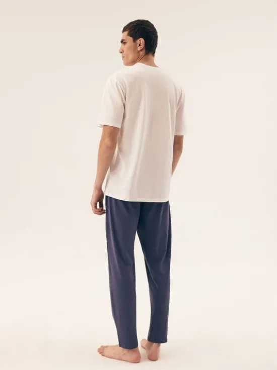 Esotiq Piżama 43030 Granatowy Regular Fit