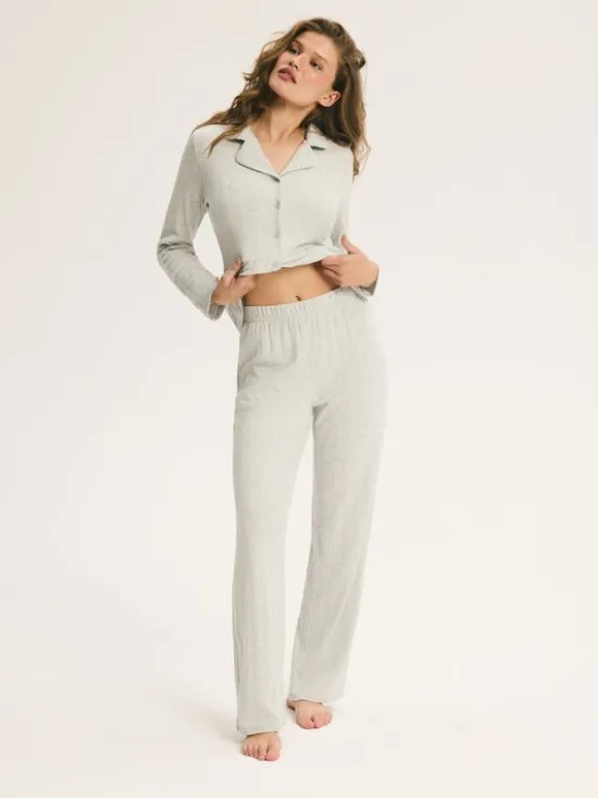 Esotiq Piżama 46006 Szary Regular Fit