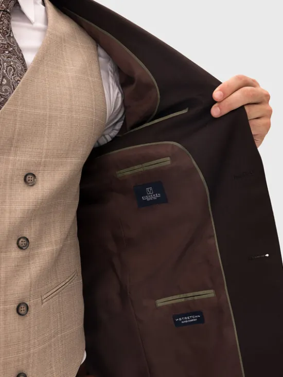 Evenemen Garnitur Kast Brown Brązowy Slim Fit