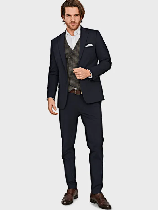 Evenemen Marynarka Paradiso Granatowy Slim Fit