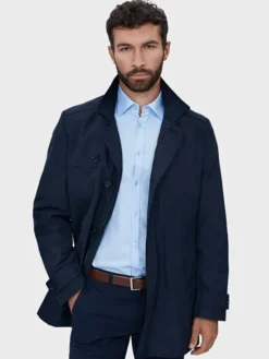Evenemen Płaszcz zimowy LEONE NAVY Granatowy Slim Fit