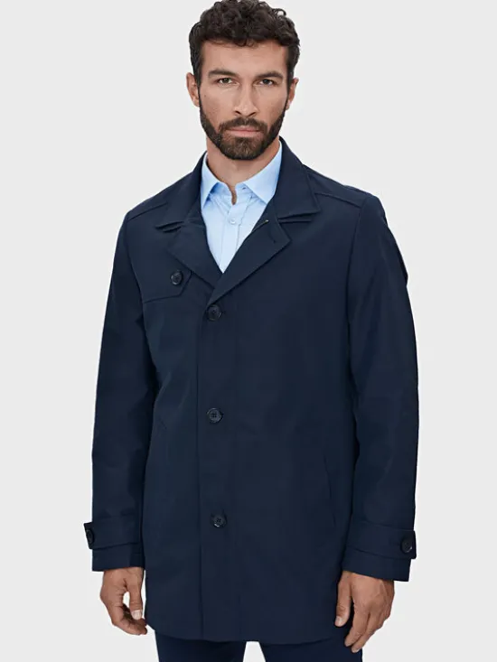 Evenemen Płaszcz zimowy LEONE NAVY Granatowy Slim Fit