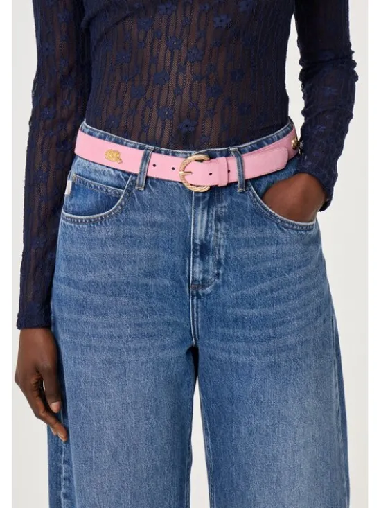 Fabienne Chapot Pasek Studded Marina Belt Różowy