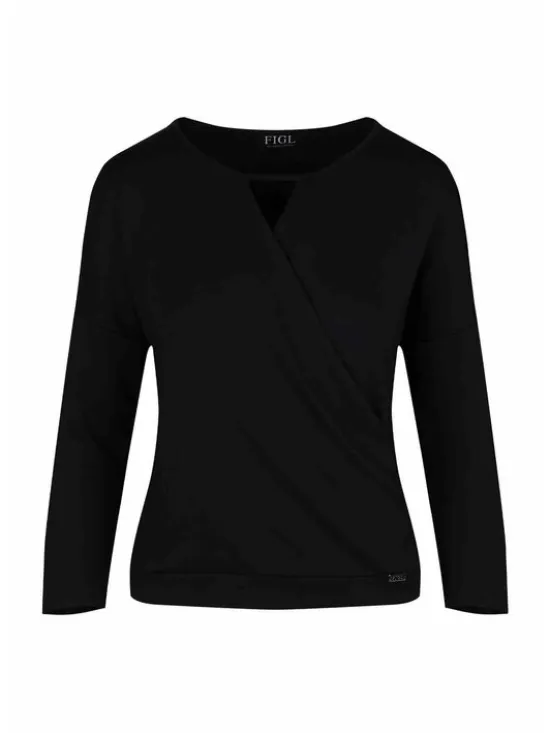 FIGL Bluzka M710 Czarny Regular Fit