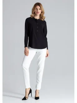 FIGL Bluzka M663 Czarny Regular Fit