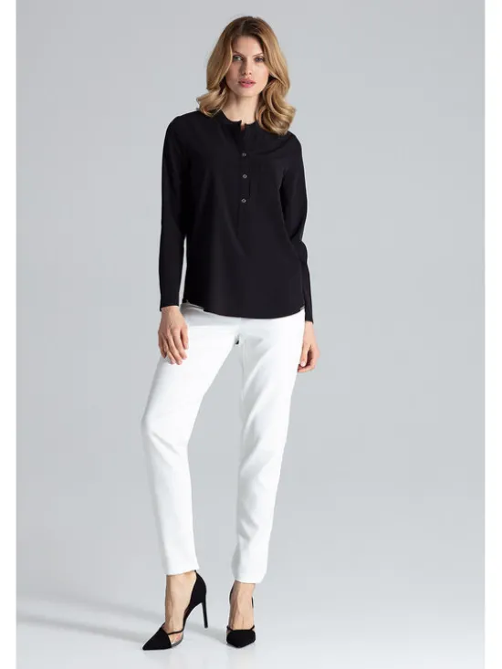 FIGL Bluzka M663 Czarny Regular Fit