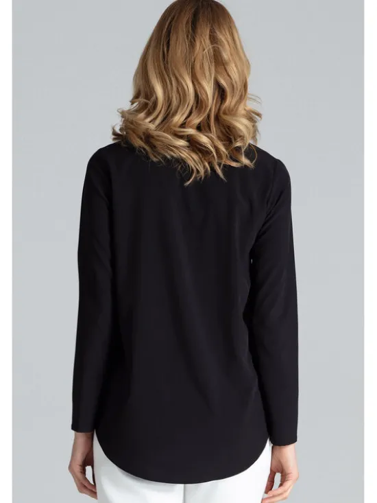 FIGL Bluzka M663 Czarny Regular Fit