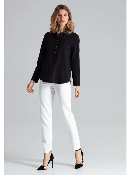 FIGL Bluzka M663 Czarny Regular Fit