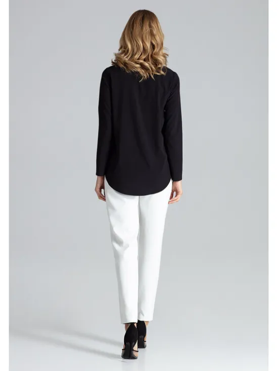 FIGL Bluzka M663 Czarny Regular Fit