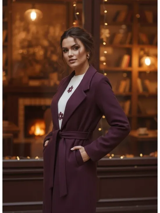 FIGL Płaszcz przejściowy M1243 Fioletowy Regular Fit