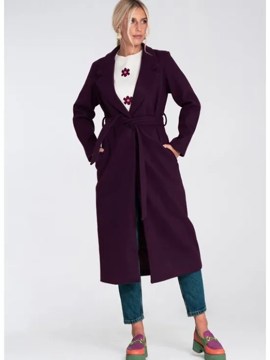 FIGL Płaszcz przejściowy M1243 Fioletowy Regular Fit