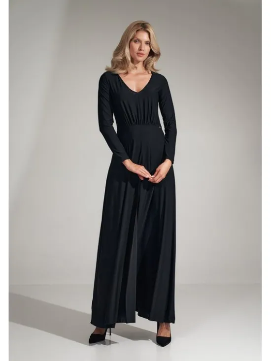 FIGL Sukienka M727 Czarny Regular Fit